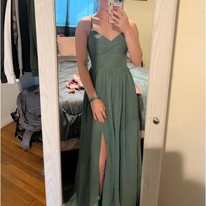 Azazie Bridemaid Dress, Size 2, eucalyptus
